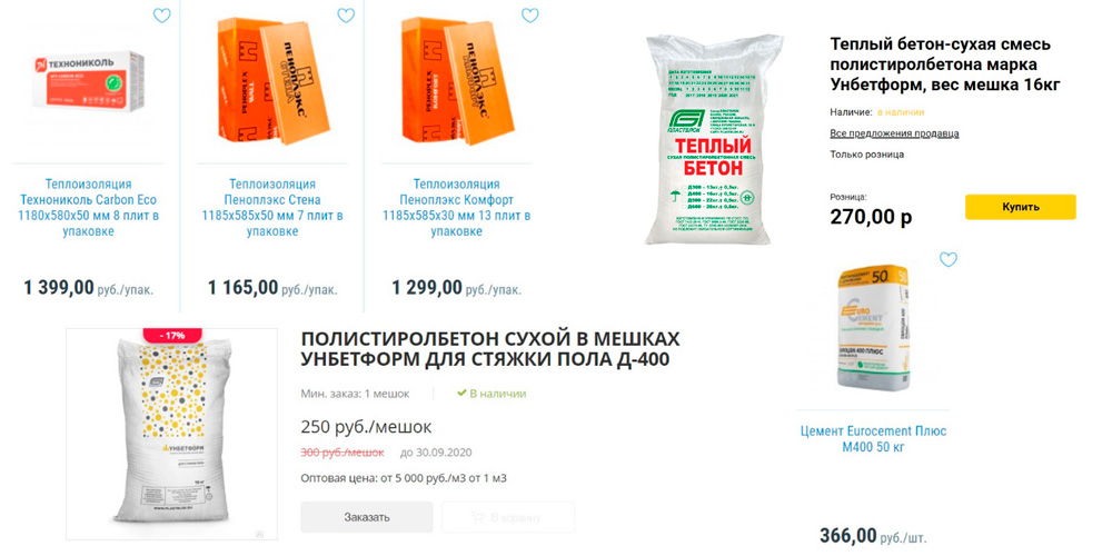 Стоимость материалов для приготовления пенополистеролбетона